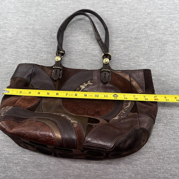 Coach Patchwork Tote in Brown and Tan - Picture 9 of 15